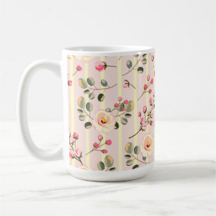 Mug Motif à rayures florales rose pâle