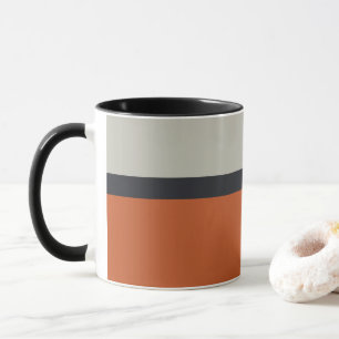 Mug Motif à rayures gris argent rouge orange moderne