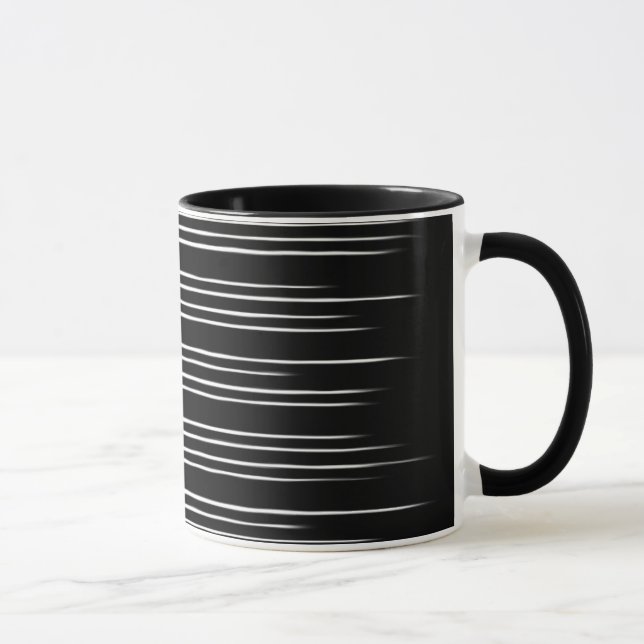 Mug Motif à rayures noir et blanc cool (Droite)