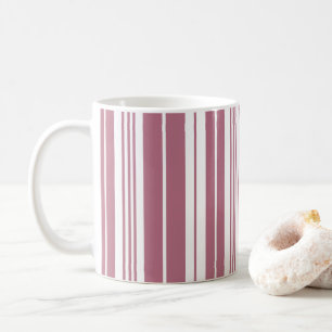 Mug Motif à rayures verticales blanches et roses