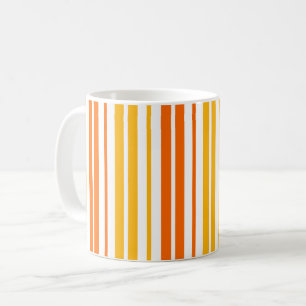 Mug Motif à rayures verticales jaunes oranges et blanc