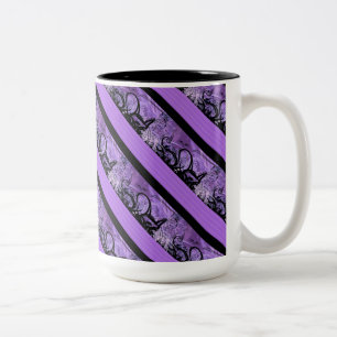 Mug Motif à rayures violettes et noires