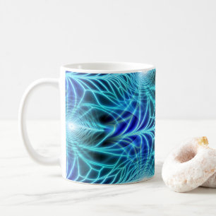 Mug Motif à répétition électrique bleu brillant