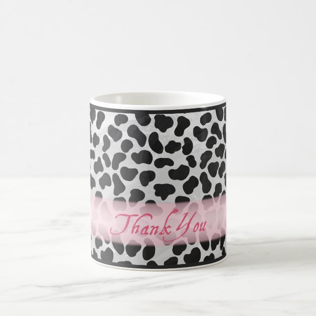 Mug Motif à taches dalmate Merci rose (Centre)