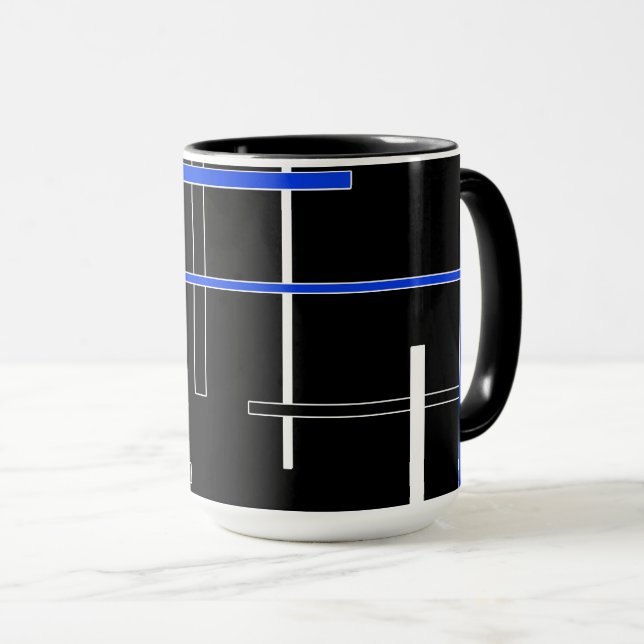 Mug motif Abstrait - bleu (Devant droit)