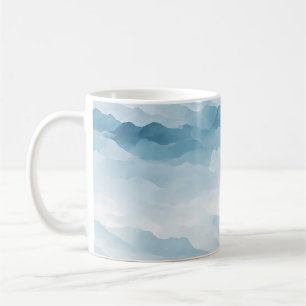 Mug Motif Abstrait Bleu Froid