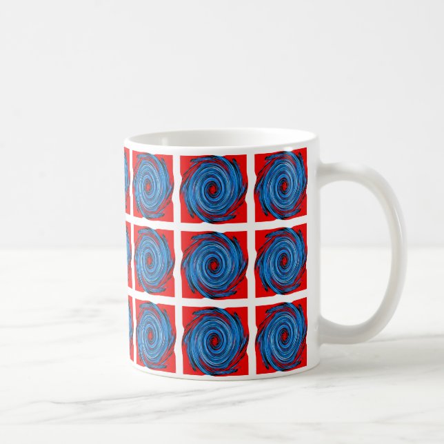 Mug Motif Abstrait Blue Red Swirl (Droite)