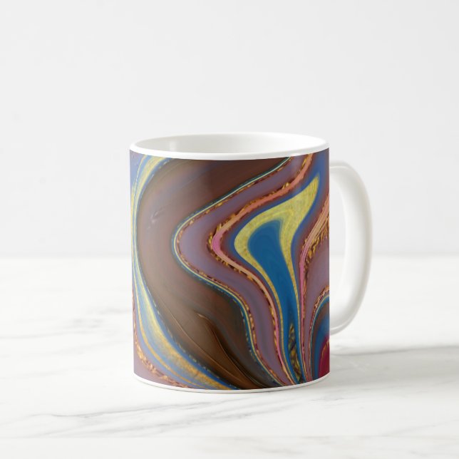 Mug motif abstrait brun (Devant droit)