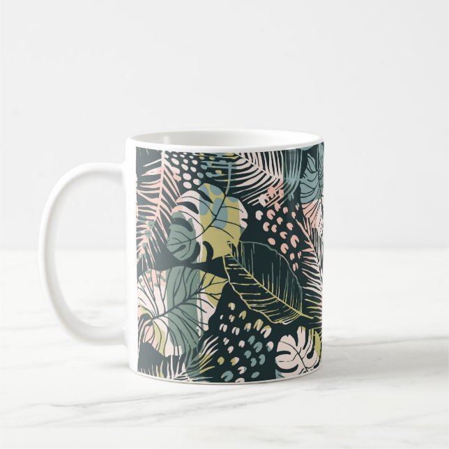 Mug Motif Abstrait créatif transparent avec p tropical (Gauche)