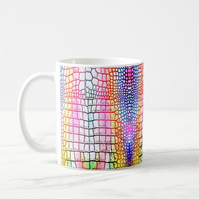 Mug Motif abstrait crocodile, motif coloré (Gauche)