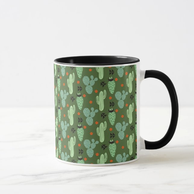Mug Motif abstrait de désert de cactus de hippie (Droite)