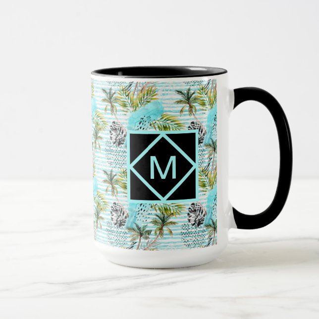 Mug Motif abstrait de palmier d'aquarelle (Droite)