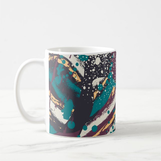 Mug motif Abstrait élégant et transparent avec élément (Gauche)