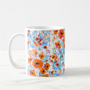 Mug motif Abstrait fleuri sans soudure peint par bross