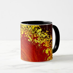 Mug Motif abstrait jaune d'explosion solaire
