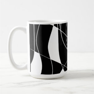 Mug motif abstrait moderne noir et blanc