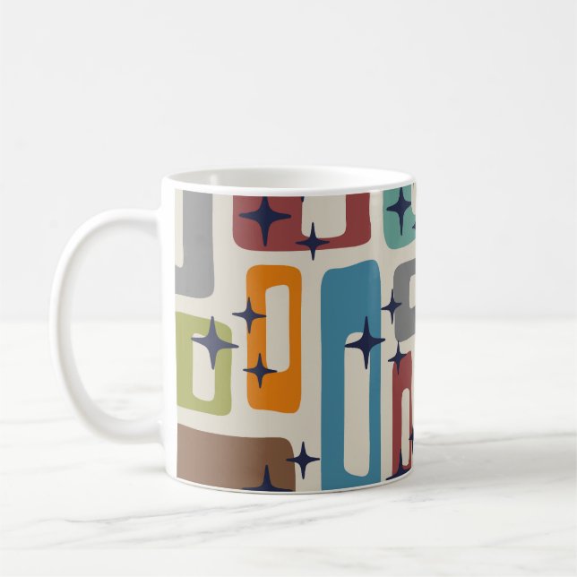 Mug Motif Abstrait moderne rétro du milieu du siècle (Gauche)