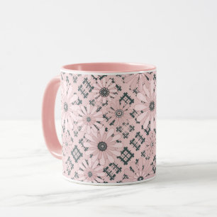 Mug Motif abstrait moderne sans couture à carreaux à f