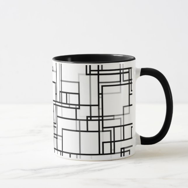 Mug Motif Abstrait noir et blanc (Droite)