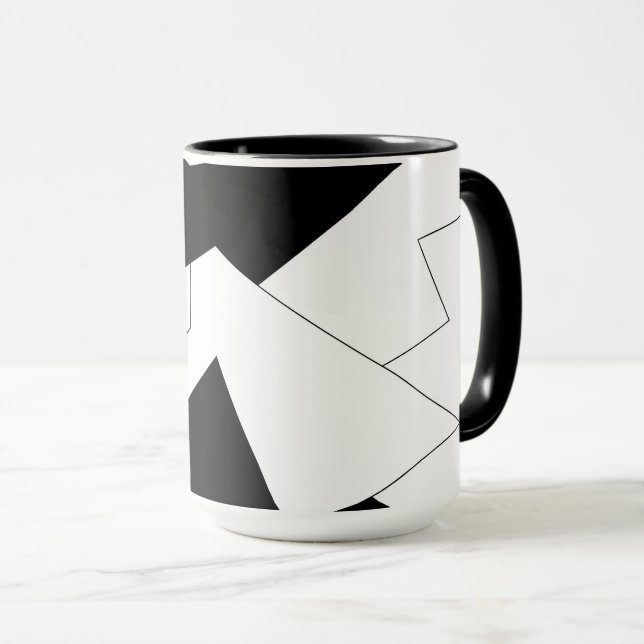 Mug motif Abstrait - noir et blanc (Devant droit)