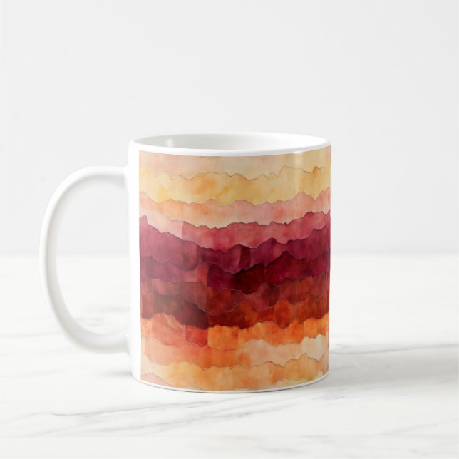 Mug Motif Abstrait orange Brown (Gauche)