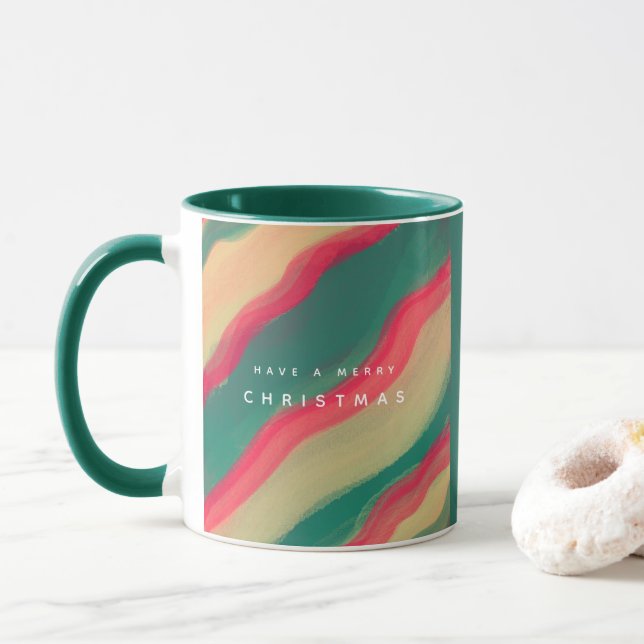 Mug Motif Abstrait Peint à la Main (Avec donut)