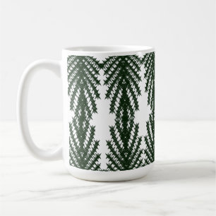 Mug Motif Abstrait Personnalisé d'Arbre de Pin Vert Fo
