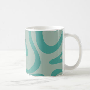 Mug Motif Abstrait Rétro Liquid Swirl Muted Turquoise