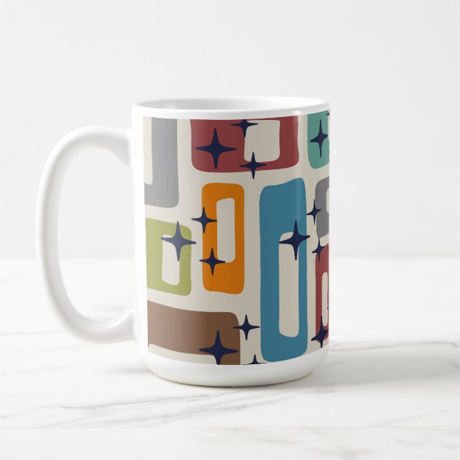 Mug Motif Abstrait Rétro Milieu de Siècle Moderne (Gauche)