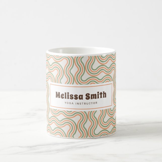 Mug Motif Abstrait Rétro Ondulé (Centre)