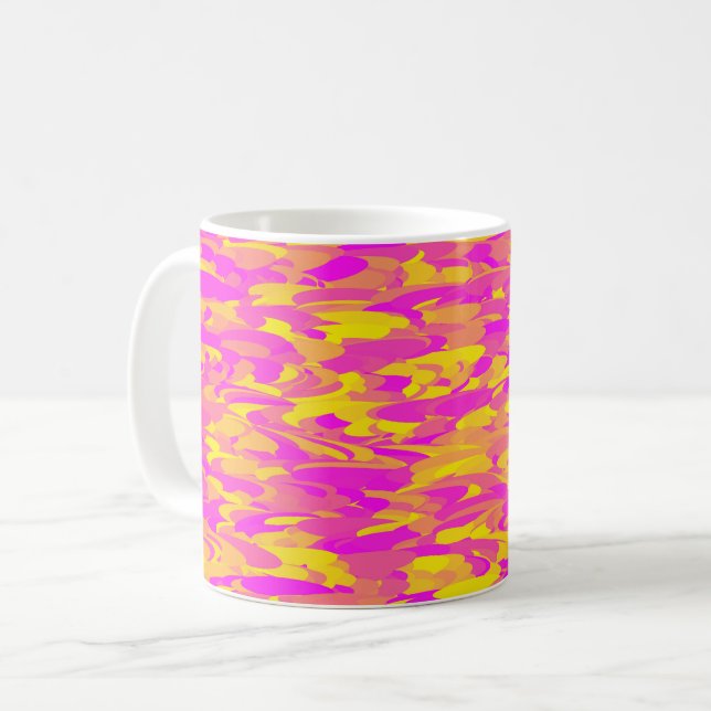 Mug Motif Abstrait rose jaune orange (Devant gauche)