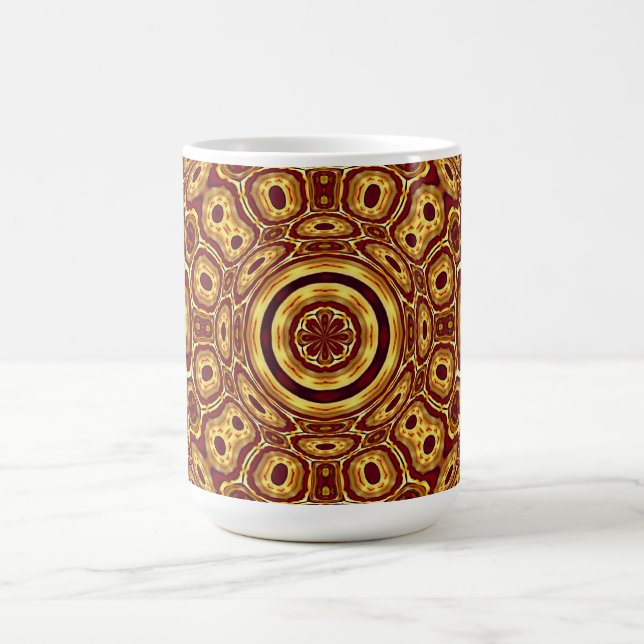 Mug Motif Abstrait Rouge Or Bohème Marocain (Centre)