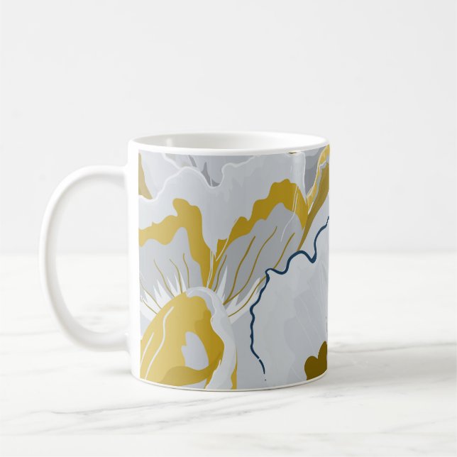Mug motif Abstrait sans soudure. gris clair, jaune, g (Gauche)