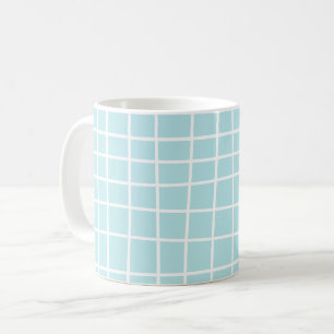 Mug Motif Abstrait Soft Blue Grid