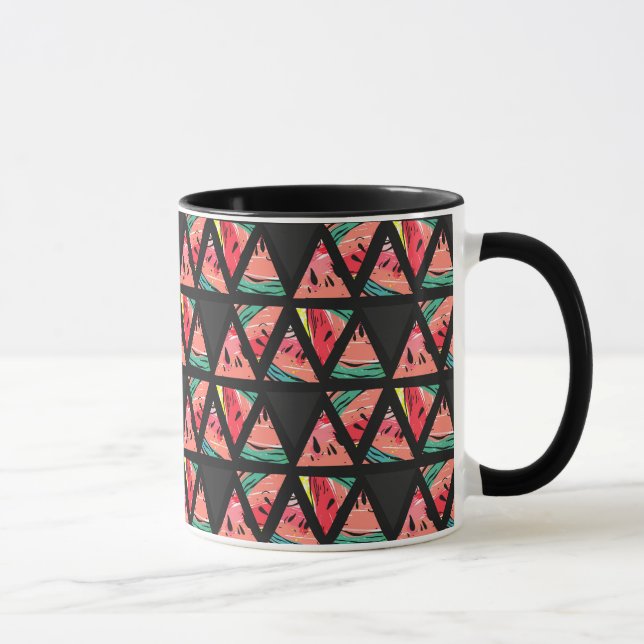 Mug Motif abstrait tiré par la main de pastèque (Droite)