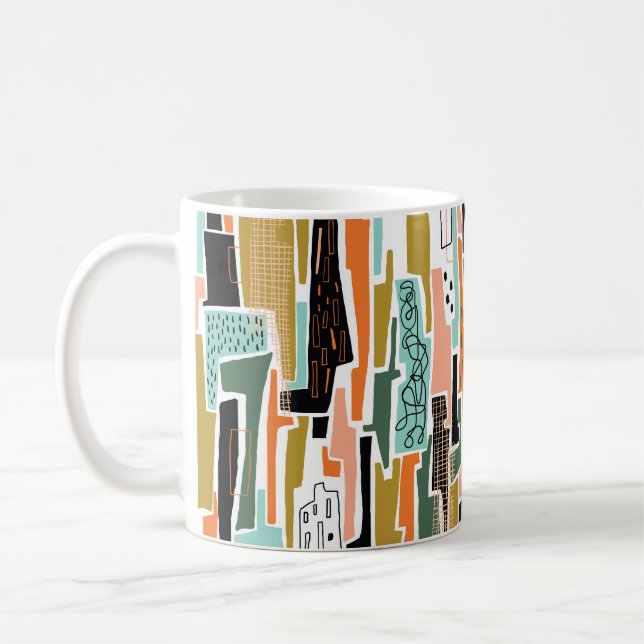 Mug Motif Abstrait transparent avec conception géométr (Gauche)