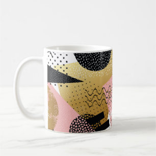Mug Motif Abstrait transparent avec feuille d'or rose