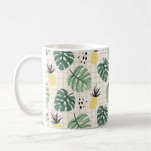 Mug Motif Abstrait tropical sans couture avec feuille