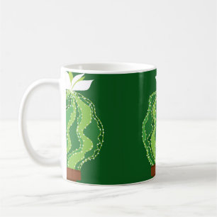 Mug motif Abstrait vert cactus transparent