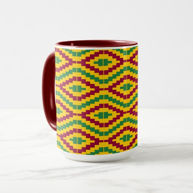 Mug Motif africain coloré Kente (Devant gauche)