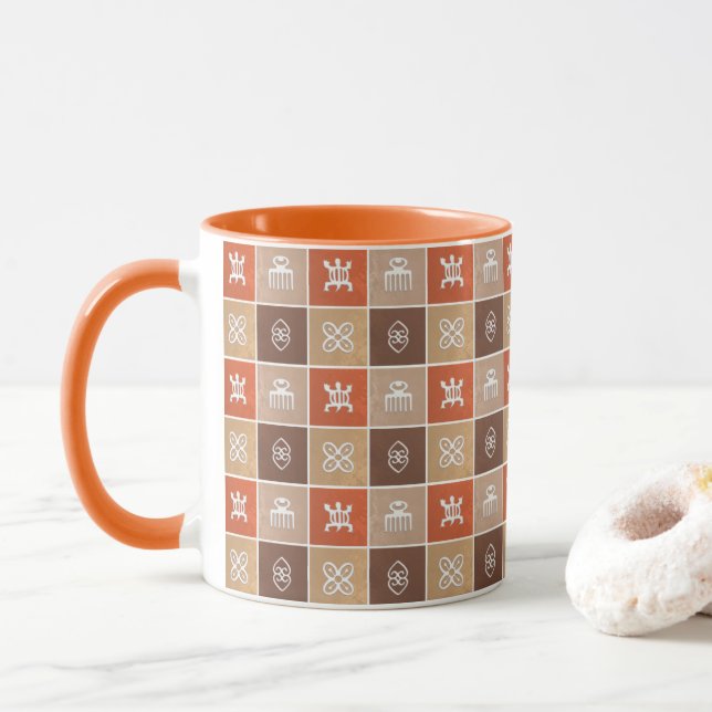 Mug Motif africain ethnique avec des symboles (Avec donut)