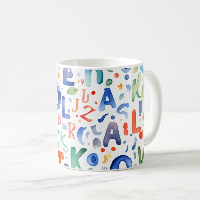 Mug Motif alphabet (Devant droit)
