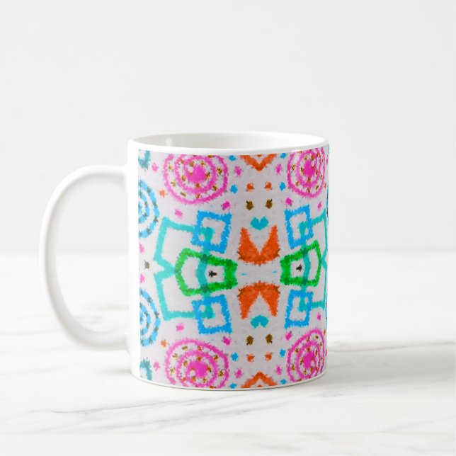 Mug Motif américain. Impression Ikat transparente. Mod (Gauche)
