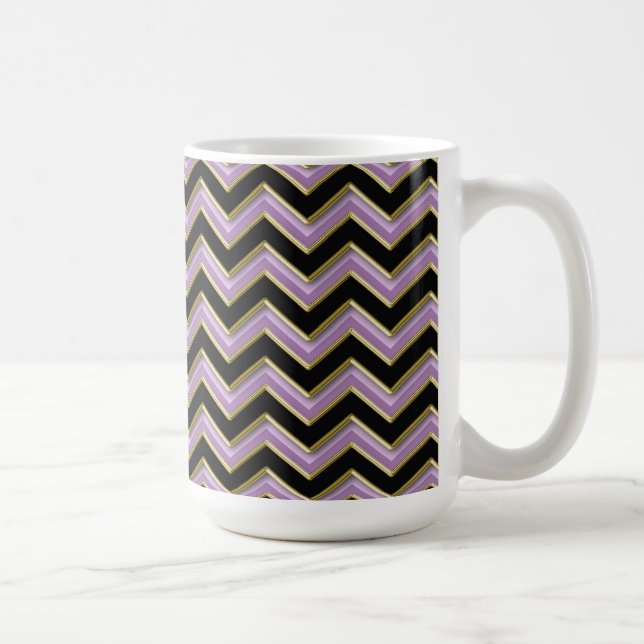 Mug Motif Amethyst Gold Black Zigzag (Droite)