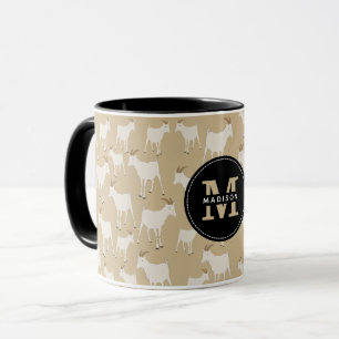 Mug Motif animal de la chèvre Monogramme
