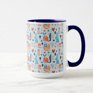 Mug Motif animal de région boisée d'art populaire