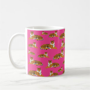 Mug Motif animal du tigre de la jungle rose orange