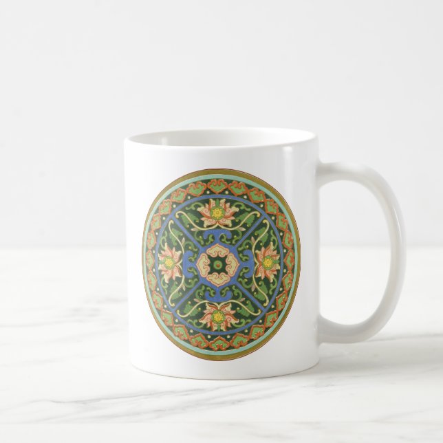 Mug Motif antique cloisonné chinois : Vert Jade (Droite)