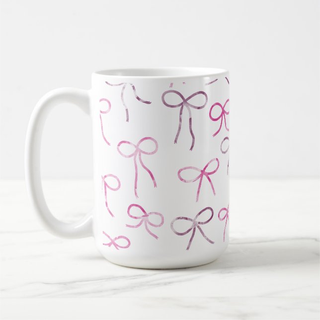 Mug Motif aquarelle de rubans et de nœuds (Gauche)