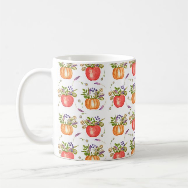 Mug Motif aquarelle des compositions automnales  (Gauche)